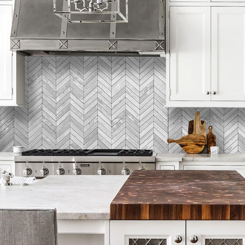 DICOFUN 1-Sheet White Wood Peel and Stick Backsplash, Vintage PVC Stick on Backsplash Wall Tiles for Kitchen and Bathroom - Image 2